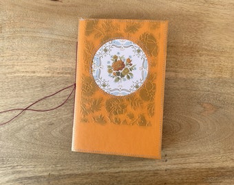 Handmade Journal, Soft Cover Notebook, Yellow Memory Book for Journaling, Memory Keeping, Scrapbooking