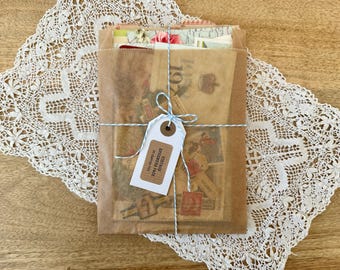 Vintage Ephemera Pack, Set of 40+ Assorted Pieces, Vintage Paper Ephemera, Mixed Media Paper Pack, Collage Kit, Junk Journal Supplies