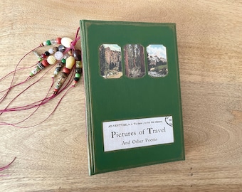 Handgemaakt reisdagboek, groen junkjournaal, plakboek, herinneringsboek - voor het vastleggen van herinneringen, foto's en schrijven