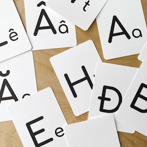 Vietnamese Letters and Tone Marks Printable | Digital Download Flashcards | Alphabet