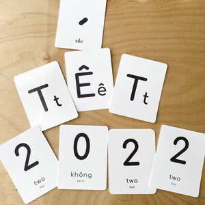 Numéros vietnamiens et anglais imprimables | Cartes mémoire à télécharger numériquement