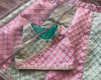 Ready to ship size 2-3 years Pastel green and purple Lehenga for girls-Girls traditional wear-Ethnic wear for toddlers, baby girls