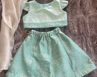 Pastel baby lehenga-Girls Lehenga Choli-Indian party wear-Festive outfit-Eid outfit