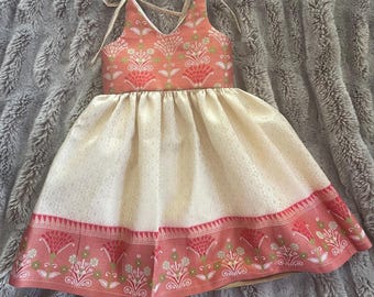 Red & Ivory Anarkali Gown: Girls' Ethnic Dress, Diwali Eid