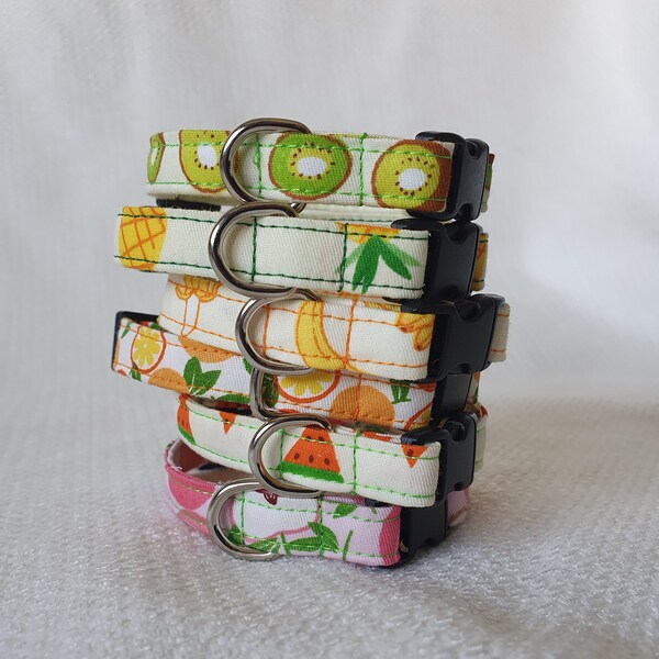 NEW STYLE Decorative Mixed Fruits Adjustable Handmade Cat Collars, with Breakaway Buckle