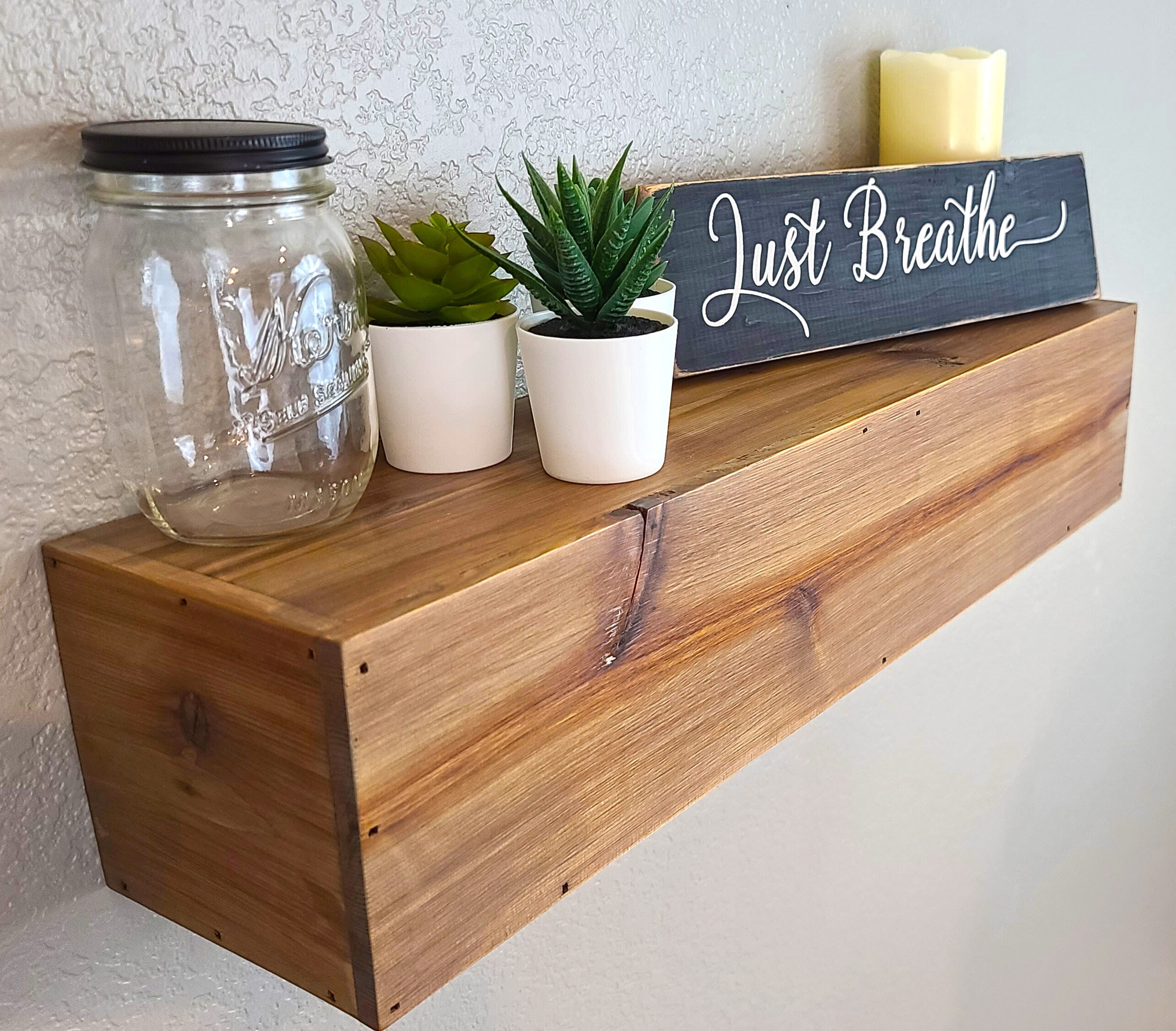 Rustic Floating Shelves FREE SHIPPING Wooden Rustic Shelves Etsy