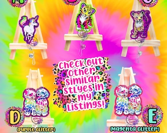 90's Baby Animal Glitter Badge Reel: Interchangeable Lanyard Charm