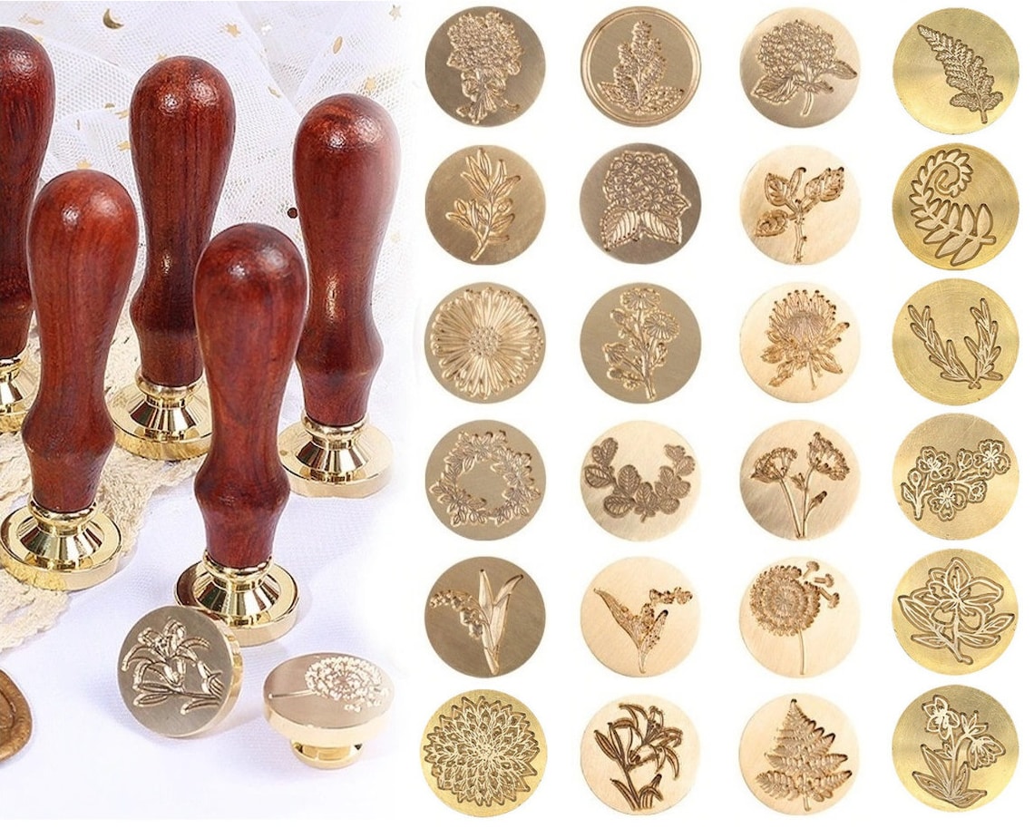 Flower Seal Stamp Plant Seal Stamp Floral Wax Seal Stamp Etsy