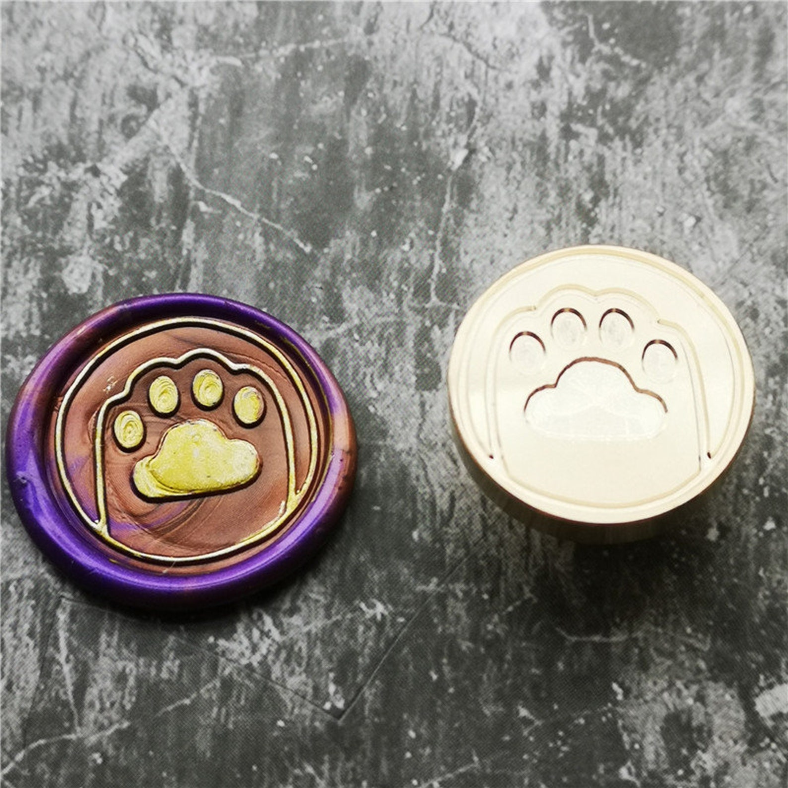 Paw Wax Seal Stamp Paw Print Wax Stamp Cat Paw Stamp Cat Etsy