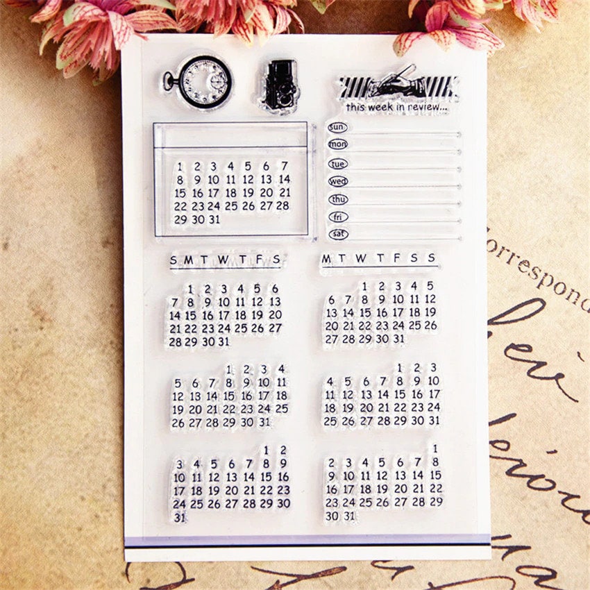BuJo Calendar Stamp Journal Calendar Stamp Planner Calendar Etsy