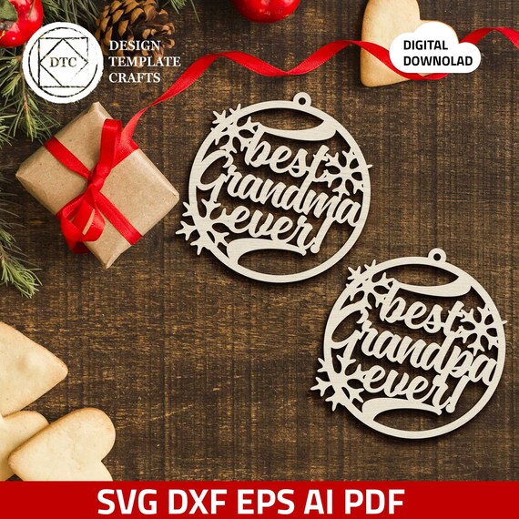Download Best Grandma Best Grandpa Xmas Ornaments Cut Files Etsy