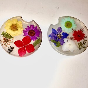 Flower Car Coasters (Set of 2) | Floral Car Decor | Flower Car Decor | Flower Car Accessories