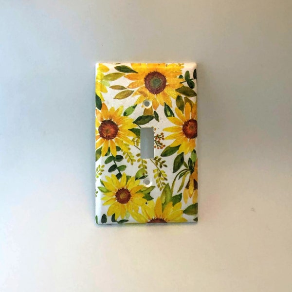 Sunflower Light Switch Cover/Outlet Cover | Flower Light Switch Cover | Outlet Cover Decorative Plates | Sunflower Home Decor