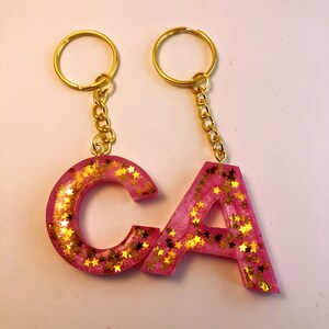Trendy Alphabet Charm | Initial Keychain | Custom Keychain | Personalized Keychain | Letter Keychain | Gold Star Keychain | Gifts for Her