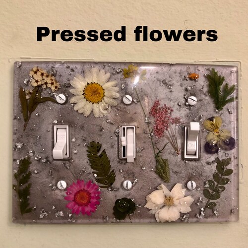 Pressed Flower Light Switch Cover: Botanical Home Decor