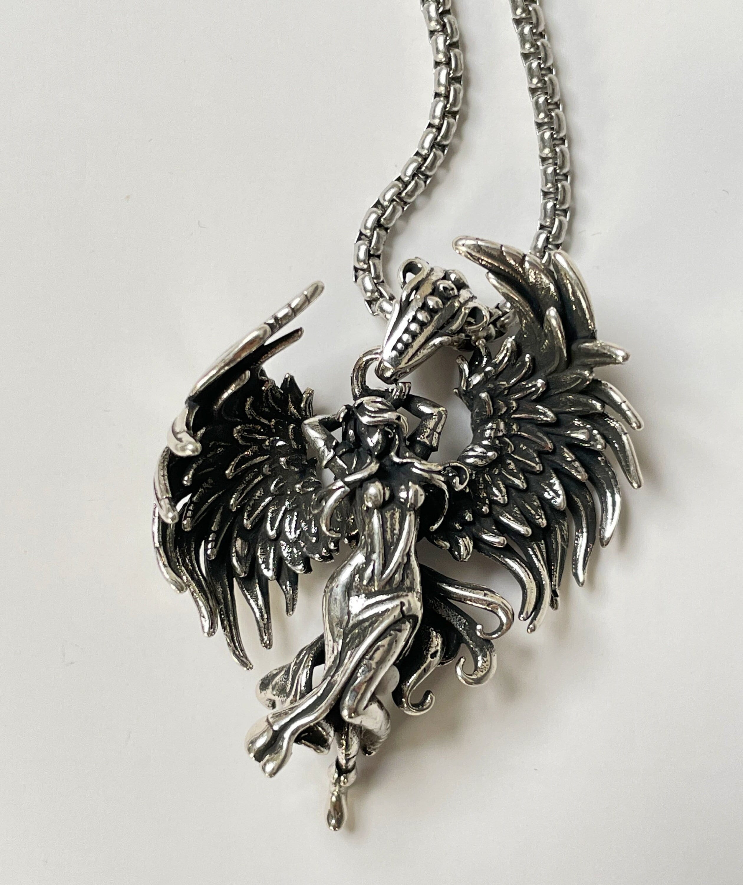 PS: Dark Wings Fairy Silver Necklace