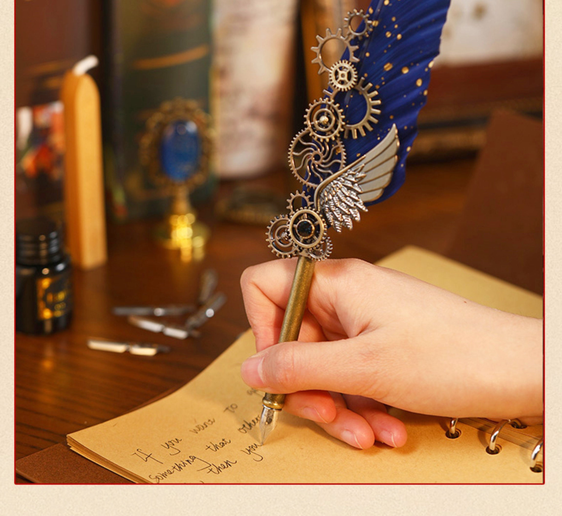 Vintage Feather Pen Wizard Feather Pen Retro Feather Pen Set With Ink