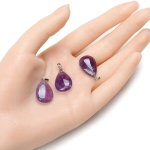 Precious Stone Pendant Gemstone Pendant Natural Amethyst Pendant Crystal Teardrop Pendant