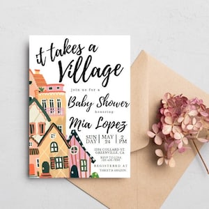 It Takes A Village Baby Shower Invitation