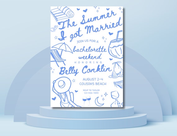 The Summer I Got Married Bachelorette Party Invitation