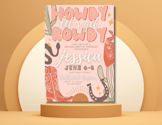 Howdy Let's Get Rowdy | Bachelorette Party Invitation