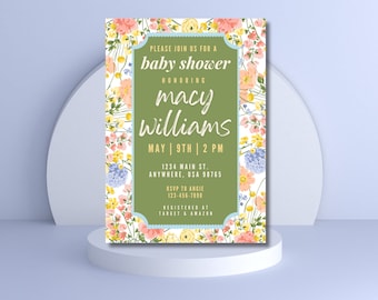 Baby in Bloom Baby Shower Invitation