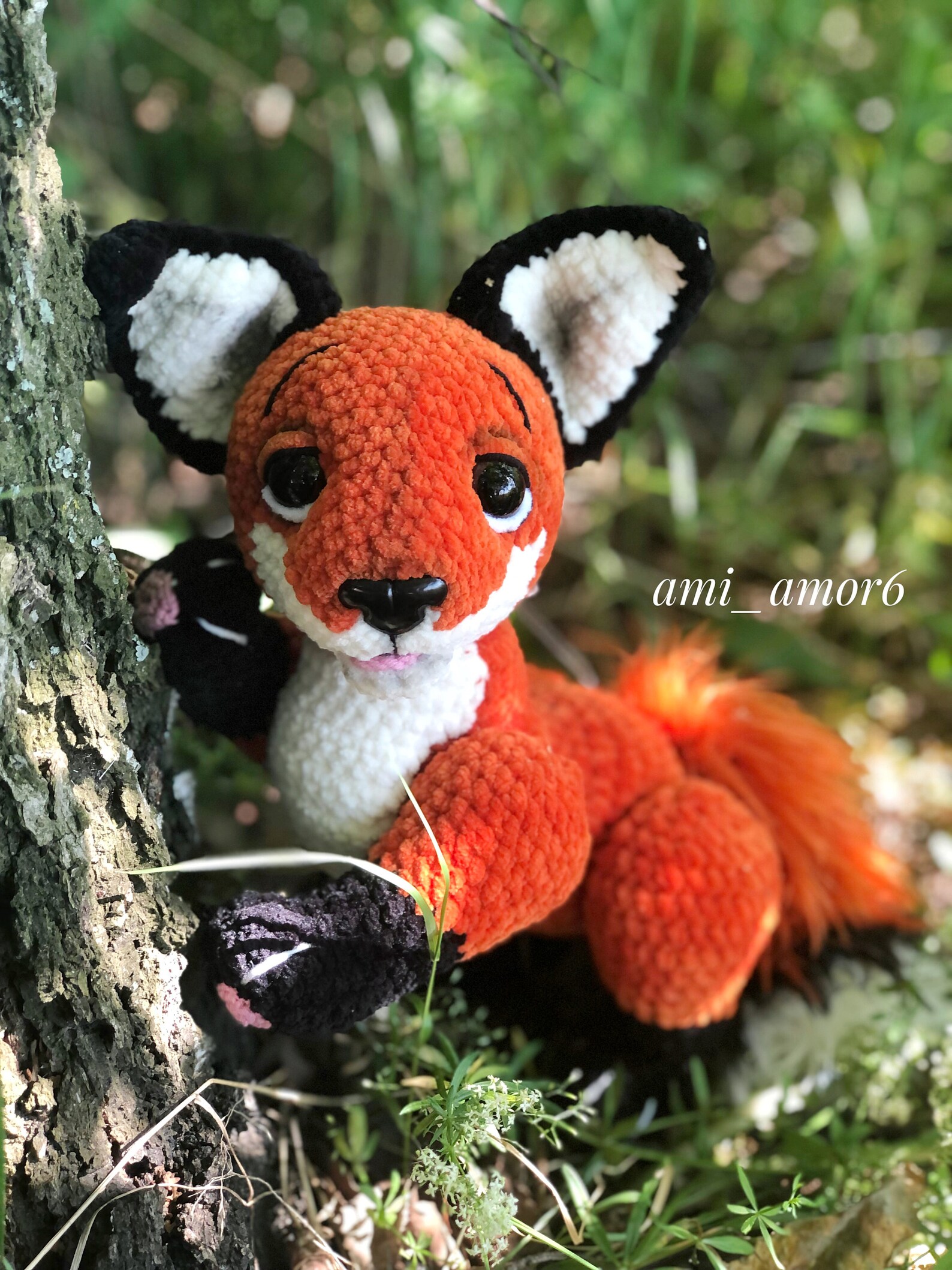 Crochet Fox pattern Plush red fox Amigurumi fluffy fox tail | Etsy