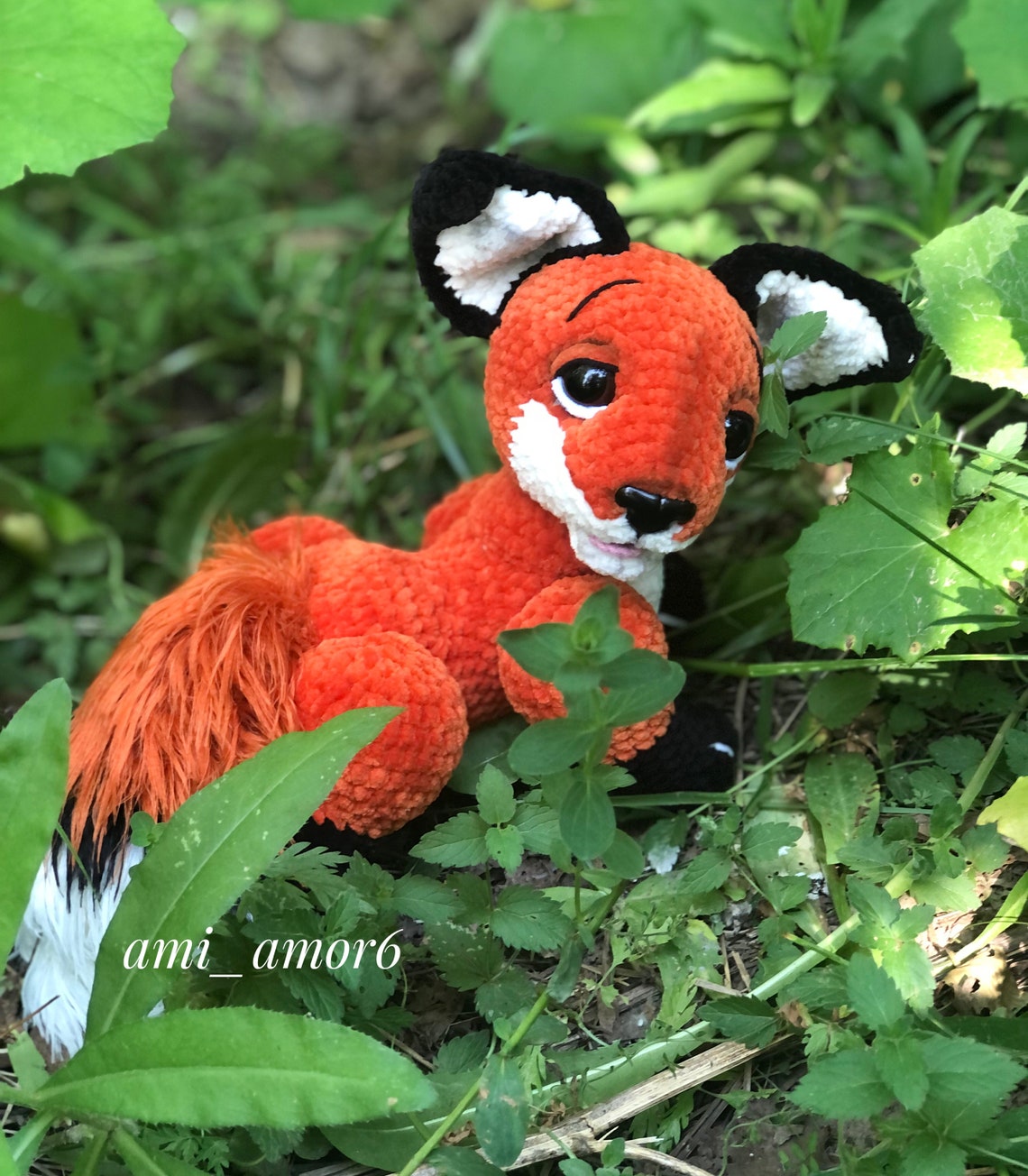 Crochet Fox pattern Plush red fox Amigurumi fluffy fox tail | Etsy