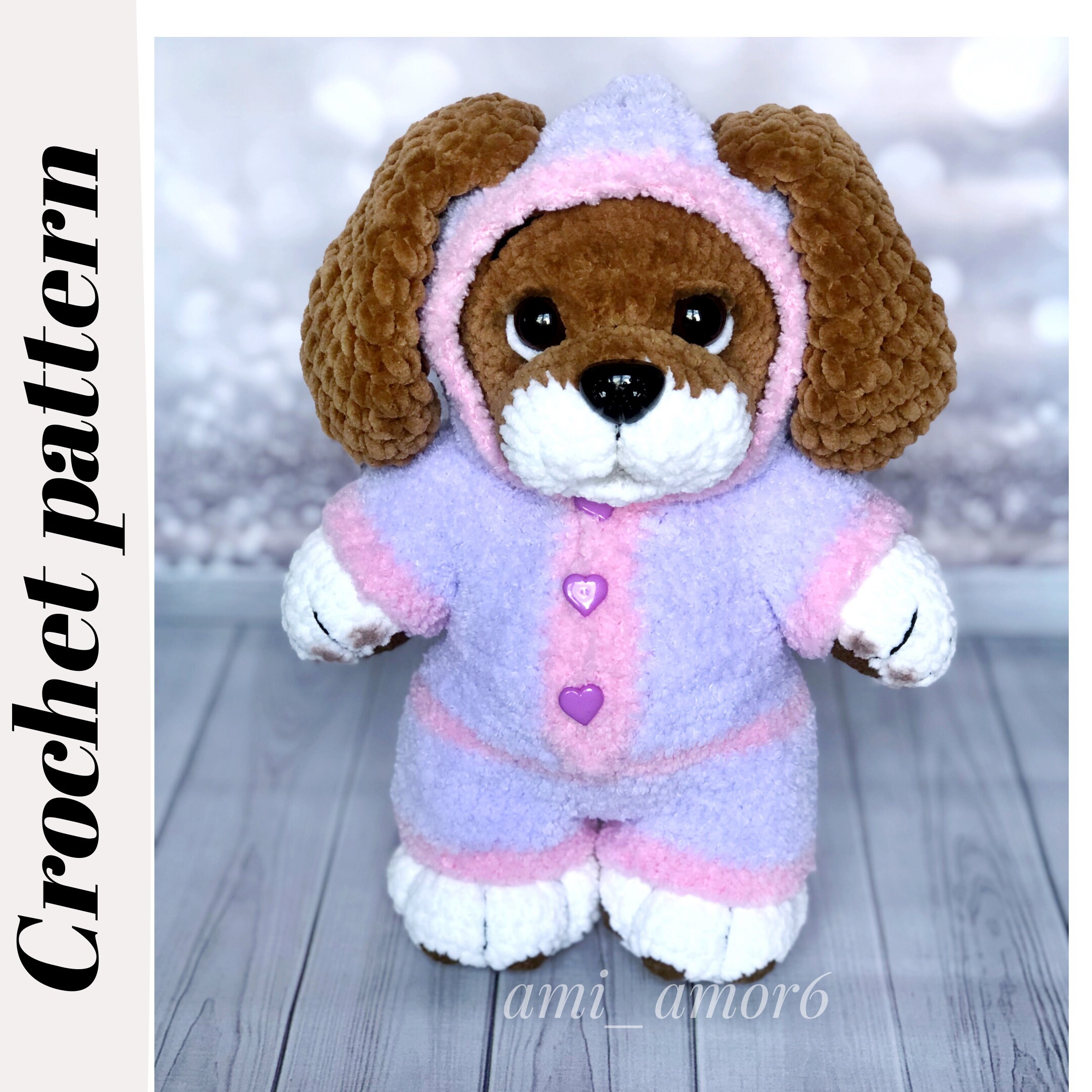 Set 2 in 1 Dog crochet pattern and clothes for puppy in Etsy