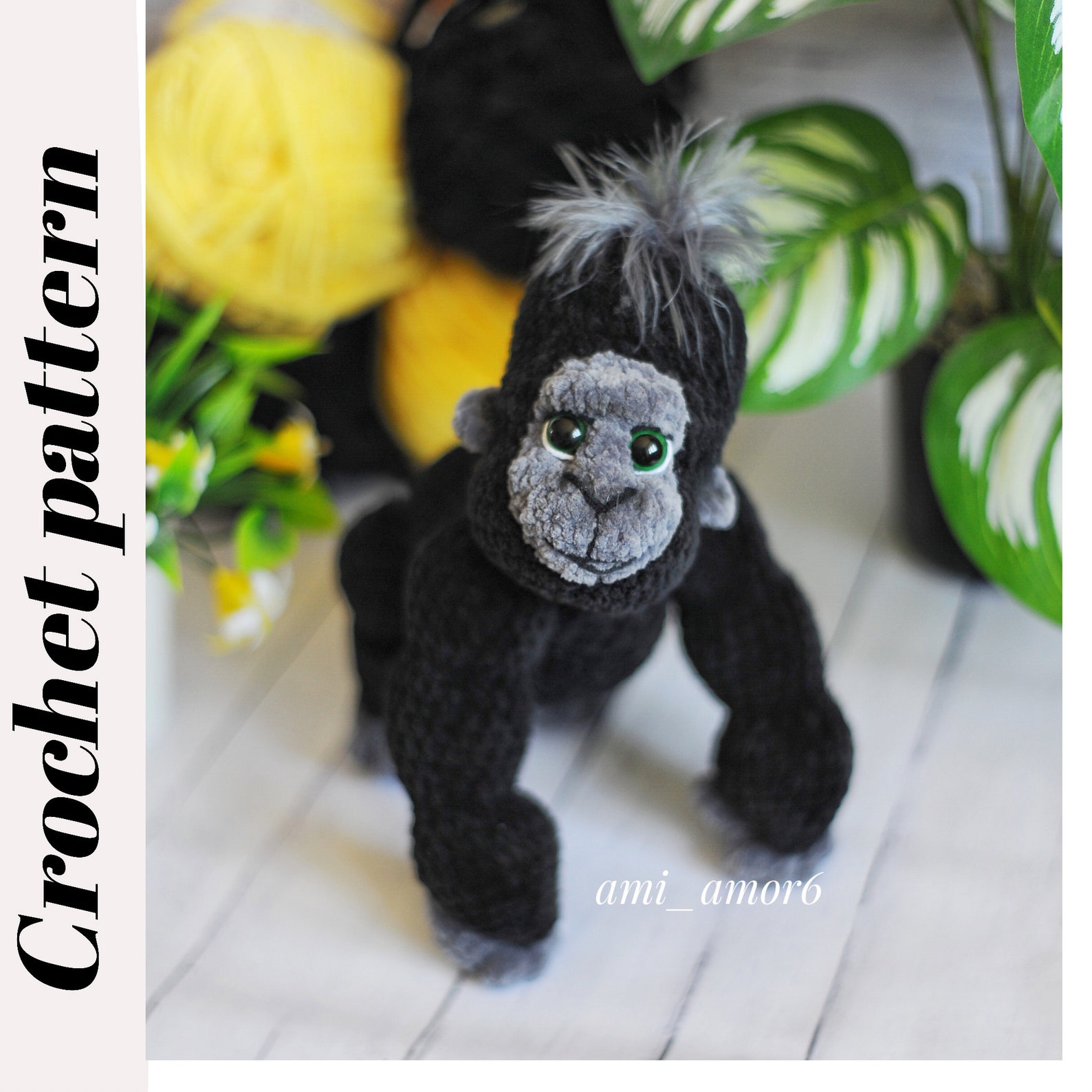 Crochet Gorilla Amigurumi pattern Monkey Baby Gorilla Etsy