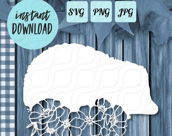 Download Floral Hedgehog Svg Etsy