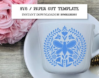 Scandi Bumble Bee Svg, Paper Cut, Machine Cricut Cut File, SVG - PNG - JPG, Bee Tree, Silhouette flowers, Leaves Papercut Template Svg