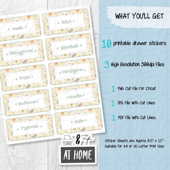 Nursery Drawer Labels Nursery Printable Drawer Dresser Closet Etsy New Zealand