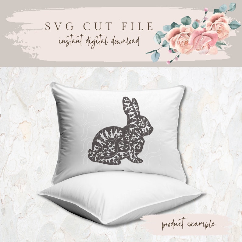Rabbit With Ferns Svg, Woodland Hare or Easter Bunny Paper Cut - Cut ...