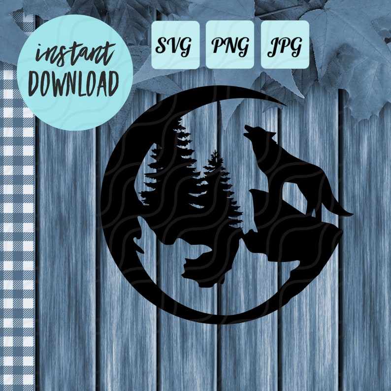 Wolf Moon Svg Wanderlust SVG Howling Wolf Svg Wolf Svg Etsy