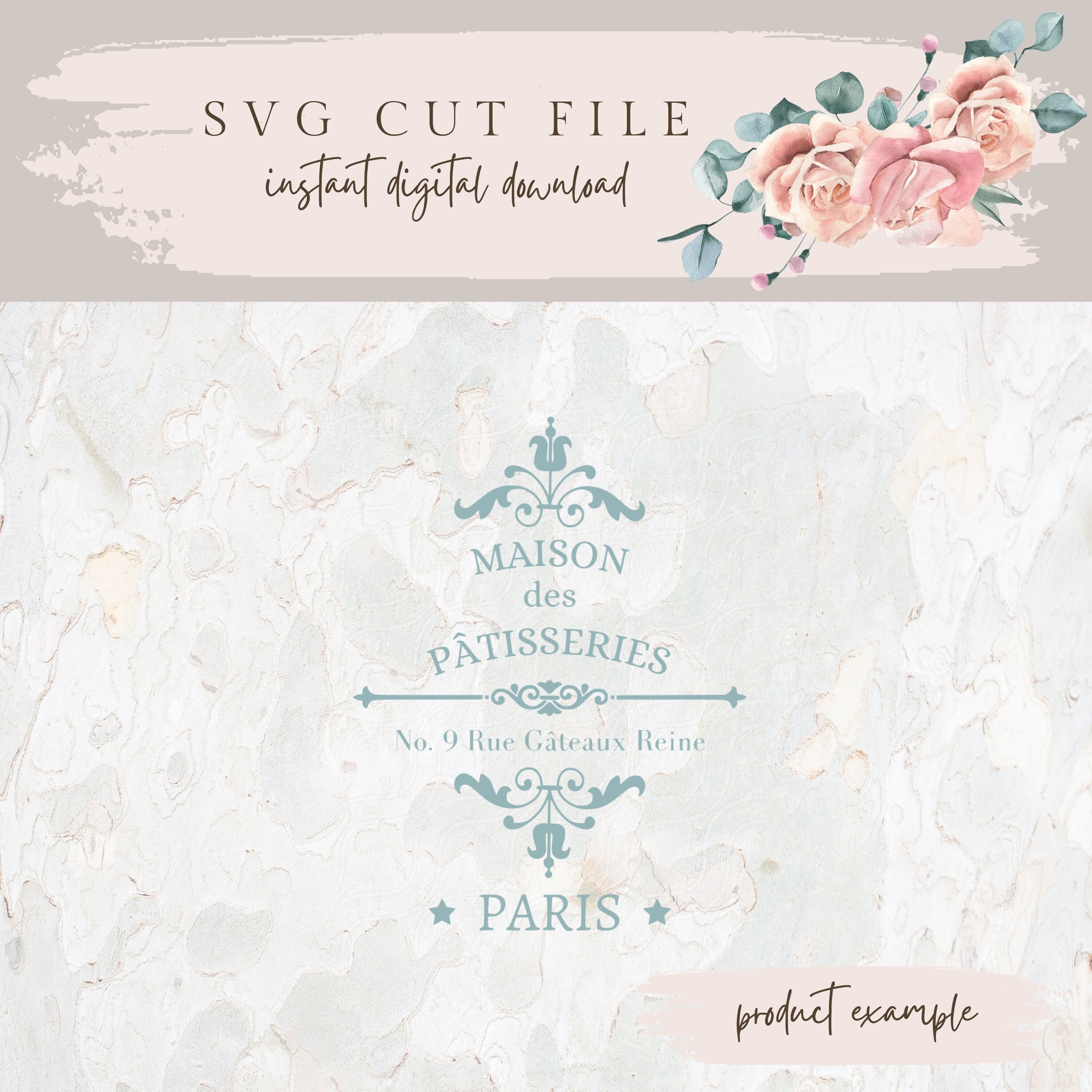 French Sign SVG, Patisserie Svg, Vinyl Cut File, Vintage Label ...