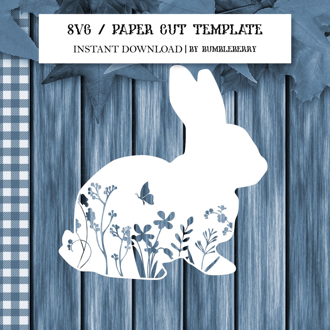 Floral Bunny SVG - PNG - JPG, Rabbit Mandela, Botanical