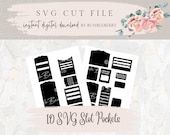 10 SVG Slot Pockets, Digital Junk Journal, Card Making Ephemera, Journal Pockets - Library Card Holder, Scrapbook, DIY Gift Tag Holder.
