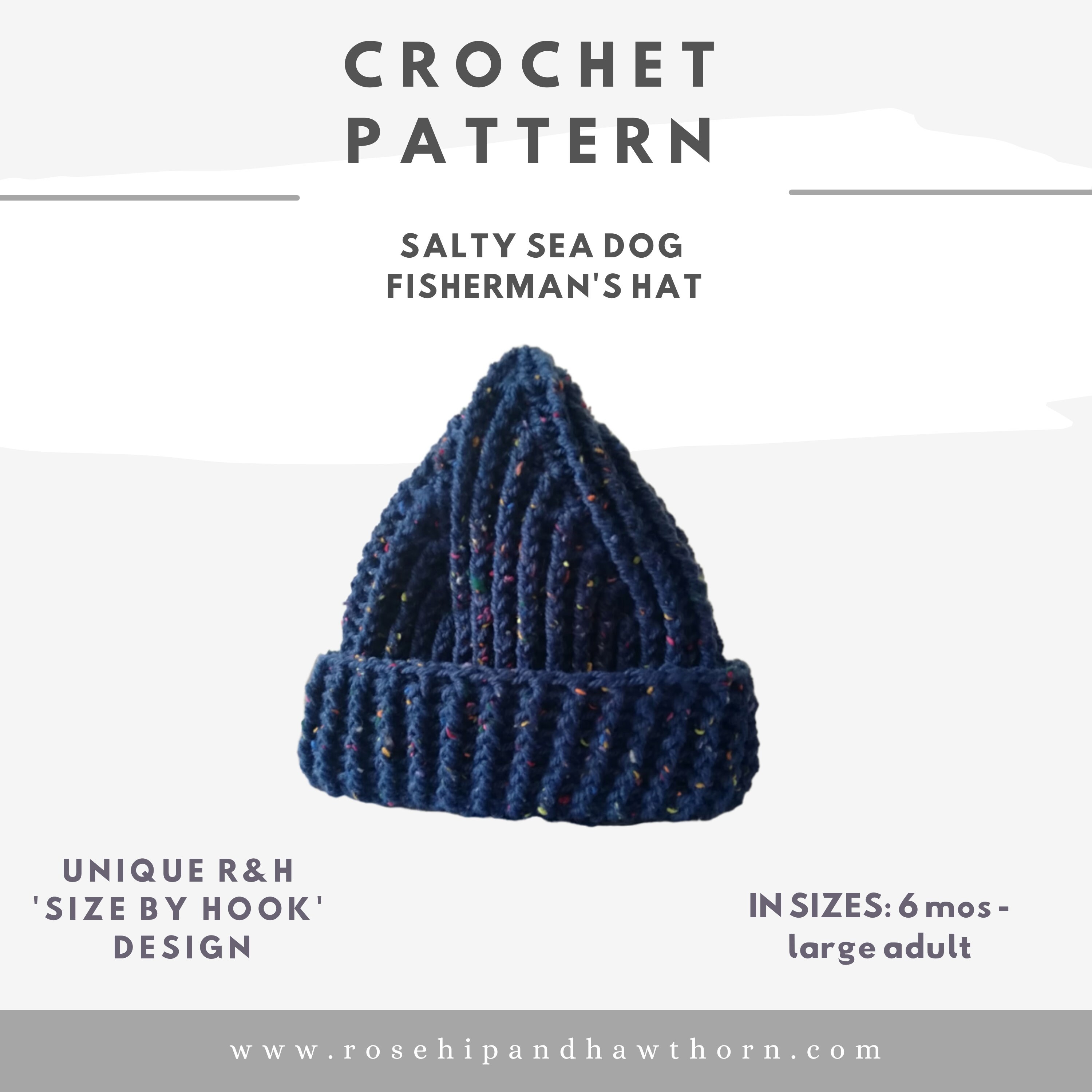 Men's Fisherman Hat Crochet Pattern Instant Download PDF - Etsy