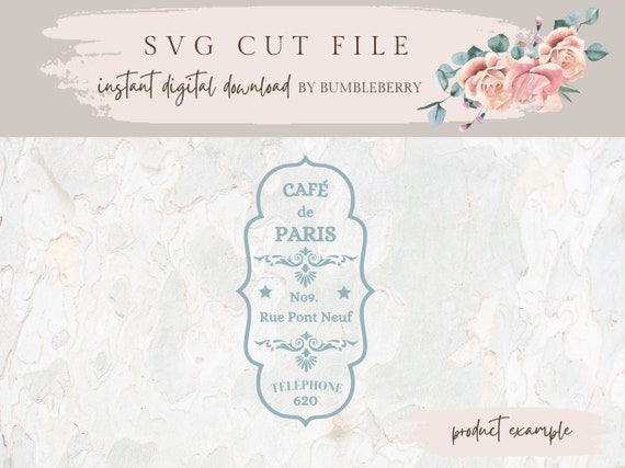 French Sign SVG, Cafe Paris Svg, Vinyl Cut file, Vintage Label, Furniture Art, Cricut SVG, Sack Art, Heat Transfer Svg, HTV Svg, French