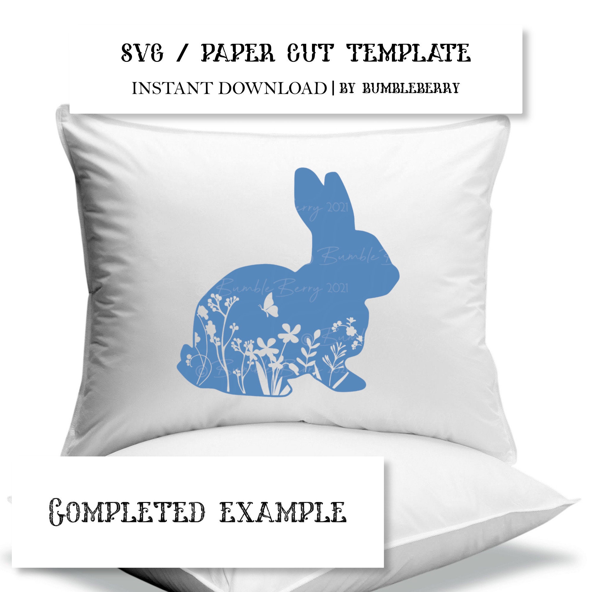 Floral Bunny SVG - PNG - JPG, Rabbit Mandela, Botanical