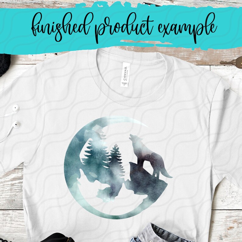 Wolf Moon Svg Wanderlust SVG Howling Wolf Svg Wolf Svg Etsy