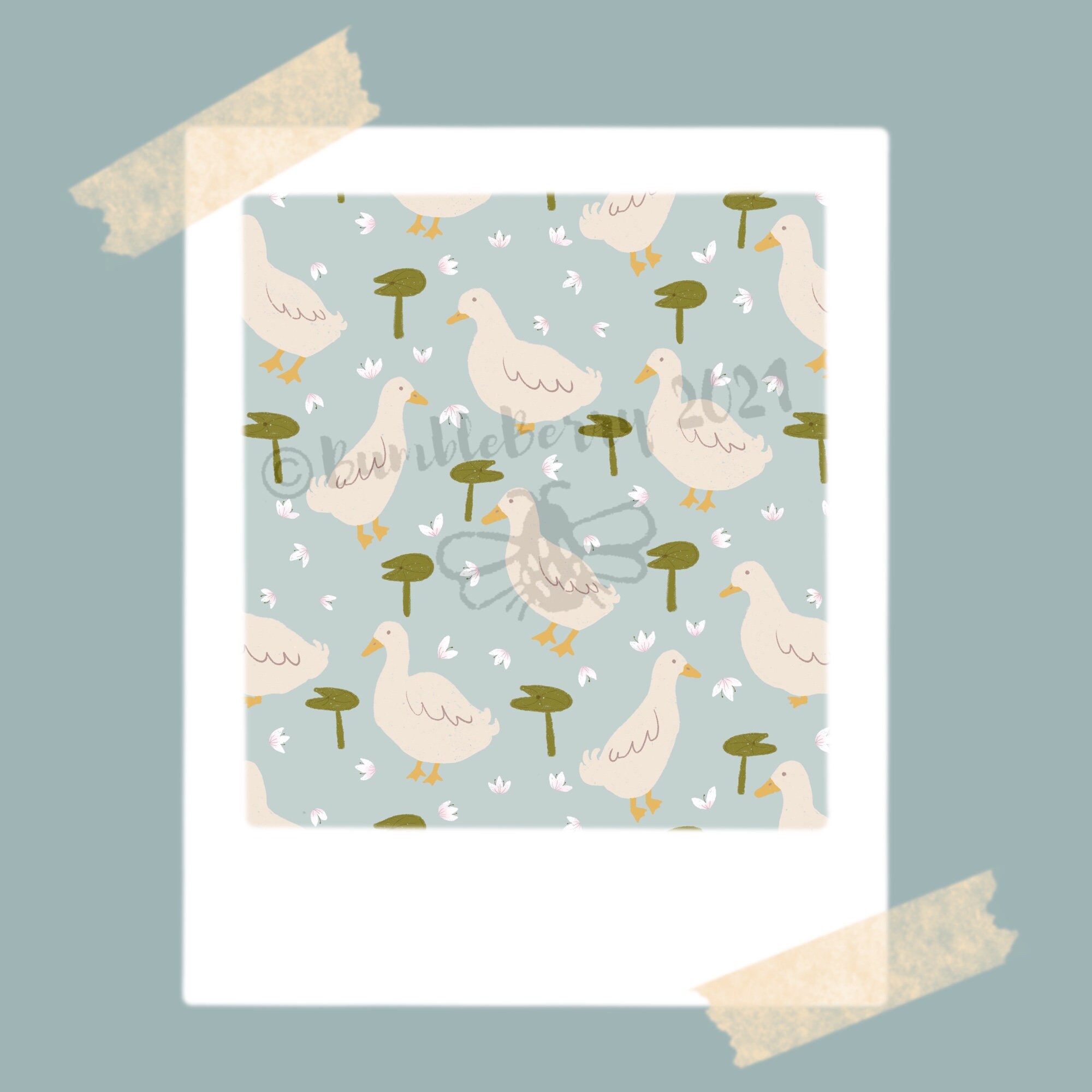Duck Seamless Pattern, Surface Pattern Repeat Pattern - Digital Fabric ...