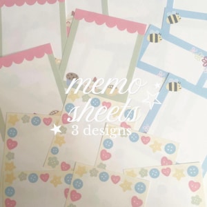 cute memo sheets for journaling