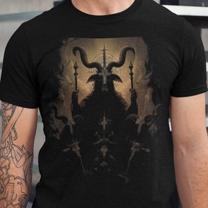 Camiseta Culto de Baphomet, Camiseta Belzebu, Camiseta Culto Demoníaco