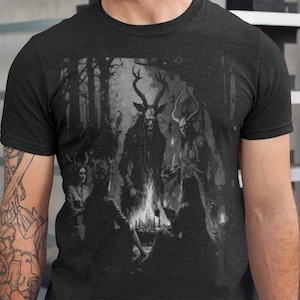 Black Magic Witches TShirt,  Ancient Forest Ritual Shirt, Witches Sabbath Tee