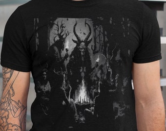 Black Magic Cult TShirt, Witches Sabbath Shirt, Ancient Forest Ritual Tee