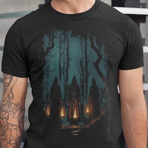 Dark Evil Priests TShirt, Black Magic Ritual Shirt, Black Mass Tee