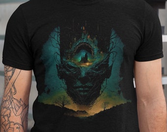 Surrealistische dystopische TShirt, donkere surrealisme Shirt, donkere psychedelische portret Tee