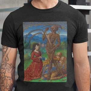 Vision of Death TShirt,  Medieval Grim Reaper Shirt, Dark Macabre Tee